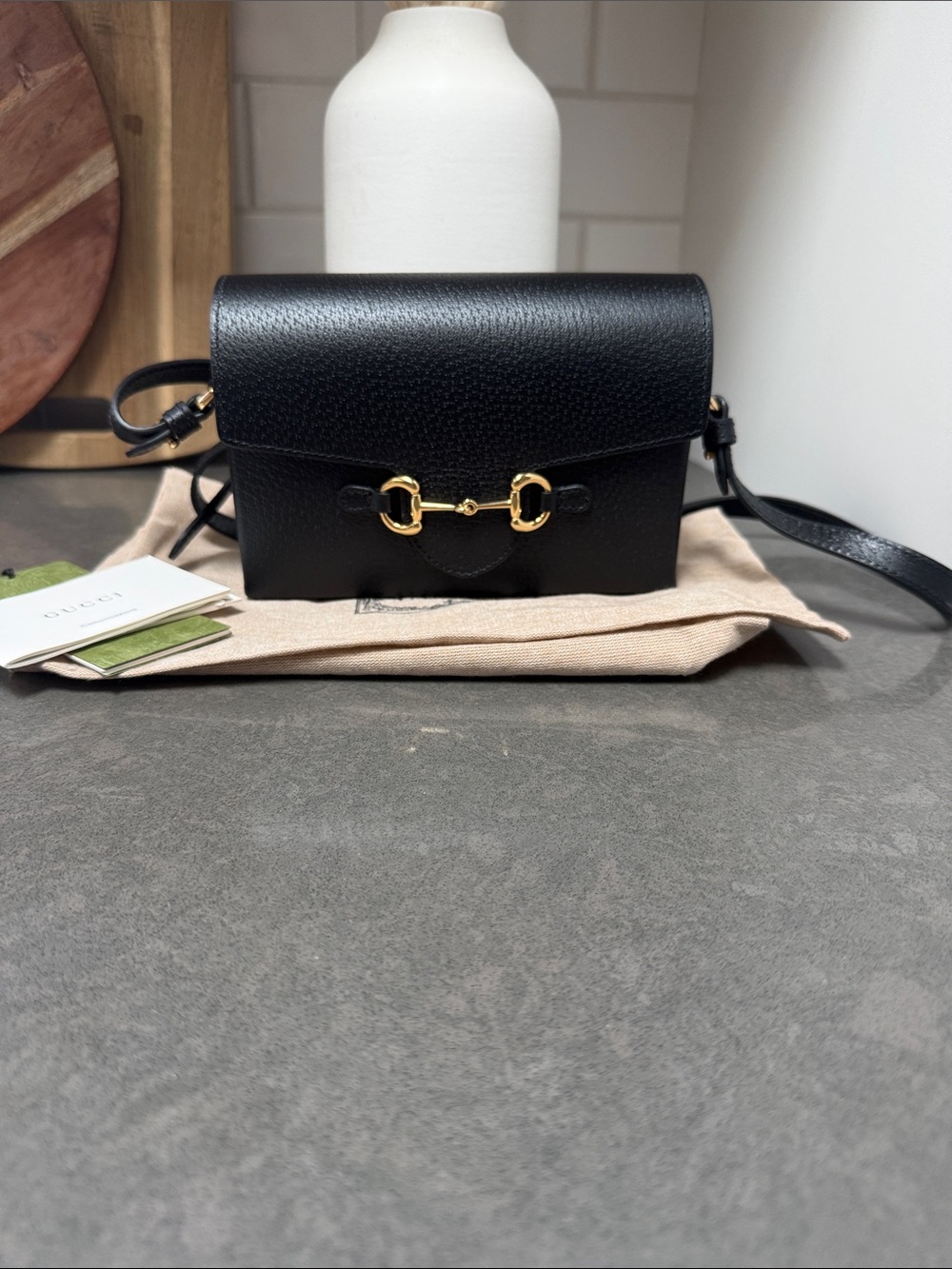 Gucci Horsebit 1955 Mini Bag – Black Leather – Full Set + COA Belt Bag